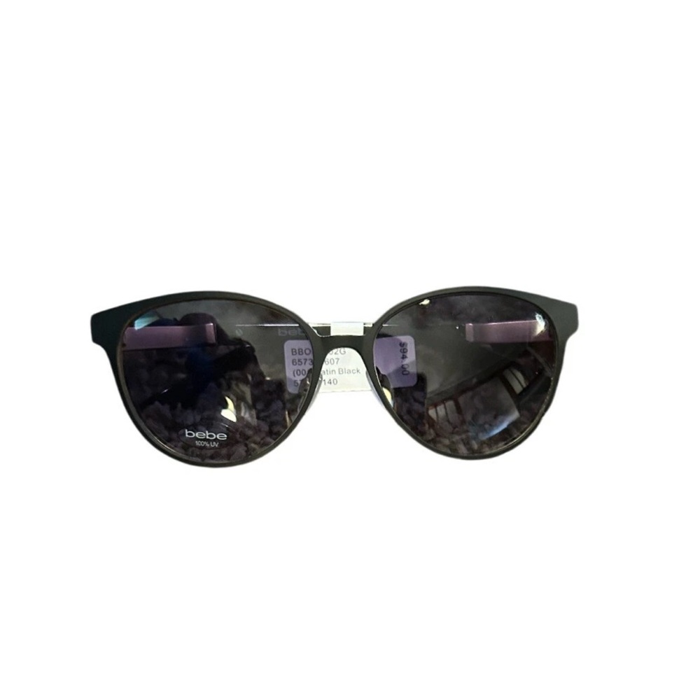 Bebe Black Cat-Eye Sunglasses with Glossy Finish